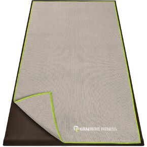 Gradient Fitness Yoga Towel for Yoga Mat, Non Slip Mat Cover for Hot Yoga, Washable Microfiber, Grey