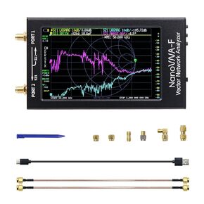 NanoVNA-F V3.1 10KHz-1.5GHz Vector Network Analyzer 4.3 Inch IPS Button HF VHF UHF UV VNA Antenna Analyzer with Aluminum Case, Measuring S-Parameter Voltage SWR, Phase, delay