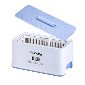 Adiding Ultrasonic Jewelry Cleaner -45Khz 33.8oz Sonic Rings Cleaner Machine with 5 Digital Timer and Degassing Function for Jewelry, Glasses, Earrings, Necklaces, Denture, Coins, Watches, Daily Use