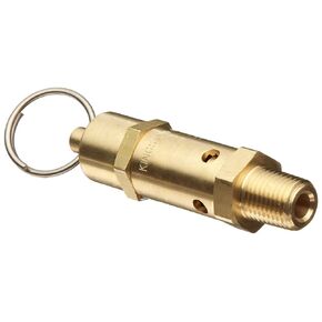 Kingston 112CSS Series Brass ASME-Code Safety Valve, 150 psi Set Pressure, 1/2" NPT Male