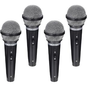TOYANDONA 4pcs Toy Microphone for Kids, Pretend Toy Microphone Prop Plastic Microphone Fake Pretend Play Microphone for Karaoke Performance Party Favors