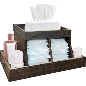 YEXEXINM Diaper Caddy Organizer, Durable Wooden Changing Station Table Diaper Organizer, Baby Nursery Organization Diaper Storage for Wipe Dispenser, Wipe Warmer and other Diapering Essentials