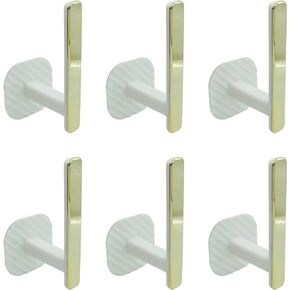 6Pcs Curtain Holders Gold Curtain Holdbacks Self Adhesive Drapery Curtain Tiebacks L Shaped Curtain Hooks Window Treatment Holdbacks for Outdoor, Home, and Cafe Balcony Decorative Curtain Drapery