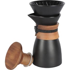 kajso Pour Over Ceramic Coffee Dripper - Handmade Porcelain Slow Filter Cone for Travel, Camping, Office, Home, Coffee Maker Brew in Saudi Arabia
