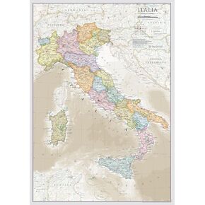 Maps International - Italy Map - Classic Italy Map Poster - Single Side Laminated - 16.5 x 23.4 inches