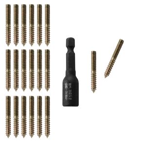 Hitefu 20PCS Hanger Bolts, M4 Double Ended Screws 1"(25mm) Length, M4 Dowel Screw for Wood Furniture, with (M4x0.7mm) Hanger Bolt Driver