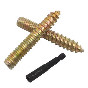 10 قطعة مجموعة مسامير شماعات برأسين، مع (M8x1.25mm) سائق مسمار شماعات، براغي شماعات للأثاث الخشبي (M8x60mm)