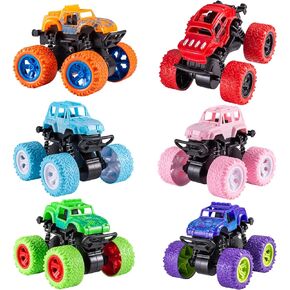 Monster Truck Toys for Kids Boys Girls Toddlers 3, 4, 5, 6, 7, 8 Years Old, Friction Powered Monster Truck Party Favor Toy Cars Vehicles, Sand Beach Toys Gifts (6 Pack)
