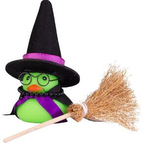 Car Rubber Duck, Funny Duck Car Ornaments with Magic Hat Broom Necklace and Sunglasses for Dashboard Decoration(M1)