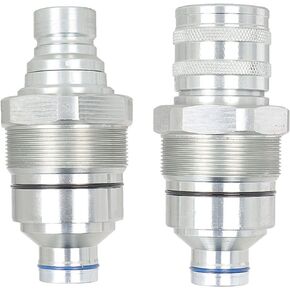 kimllier 7246802 7246799 1/2 Hydraulic Male & Female Flat Face Quick Connect Coupler Set 48mm Thread Diameter Compatible with Skid Steer Loader