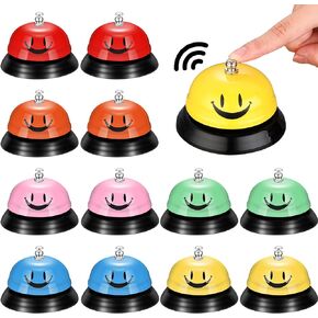 12 Pcs Call Bell Service Bell 3 Inch Diameter Desk Bell Dinner Bell Anti Rust Classroom Bell Counter Bell Ring for Service Metal Dining Bell for Counter Restaurant Hotel Table Kitchen Bar