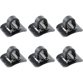 MEETOOT 6 Sets Bike Oil Tube Fixed Clamp Bicycle Folding Brake Cable Buckle Road Bike Line Guide Tubing Fixed Clamp C Shape Cord Holder Aluminum Alloy Base Wire Seat (with Plastic Buckle)