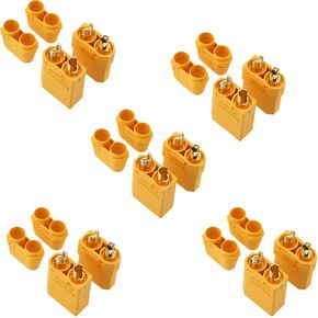 Yiqigou 5 Pairs Amass XT90 XT90H Battery Connector Bullet Connector Male and Female Plugs Adapter with Sheath Housing for RC Lipo Battery