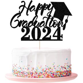 Congrats Class of 2024 Cake Topper- Graduation Congrats Grad Cake Decor，2024 High School/College/Senior Graduation Party Decor,Class of 2024 Graduation class theme party Cake Decor (073)
