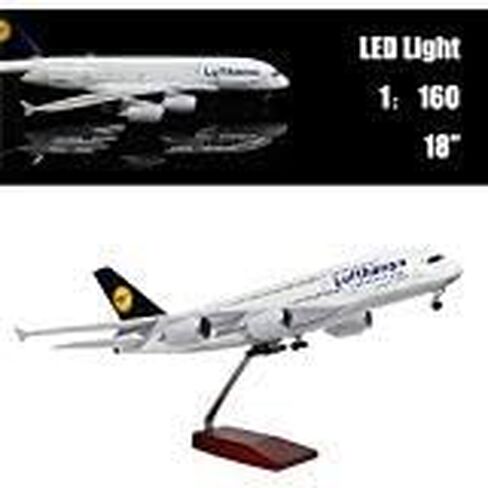 24-Hours 1/130 Scale Model Jet Airplane Delta Airplane Boeing 747 Plane Model Diecast Airplane Model for Adults with LED Light (Touch or Sound Control) for Decoration and Displays in Kuwait