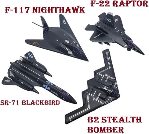 نماذج قاذفة قنابل خفية من Zugar Land مصبوبة (4.25 بوصة - 5.25 بوصة) SR-71 Blackbird، F-22 Raptor، F-117 Nighthawk، B2 Bomber (4 عبوات) in Saudi Arabia