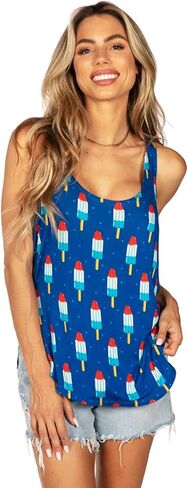 قمصان بدون أكمام للسيدات من Tipsy Elves مقاس 4 يوليو، قميص لطيف بعلم أمريكي وطني بدون أكمام، ملابس الرابع من يوليو in Saudi Arabia