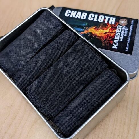 Charcloth Char القماش يدوية الصنع في الولايات المتحدة الأمريكية طقم مشعل نار فيرو رود المهاجم ل Bushcraft التخييم بقاء الصيد في الهواء الطلق in Saudi Arabia