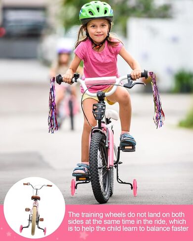 عجلات تدريب الدراجة Zacro عجلات فلاش كتم الصوت مع مسمار تمديدات محور الدراجة قابل للتعديل، عجلات تدريب لدراجة الأطفال 12 14 16 18 20 بوصة، عجلات تدريب عالمية للأطفال الصغار مع جرس in Kuwait