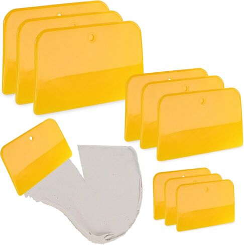 ABN Automotive Body Filler Spreader - 3 Sizes - 9pc Reusable Plastic Puddy Scraper Set for Fillers, Putties, and Paint in Saudi Arabia
