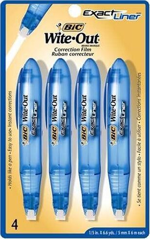BIC Wite-Out Exact Liner Correction Tape, White, 4 Tapes (3 Packages of 4 Tapes) in Saudi Arabia