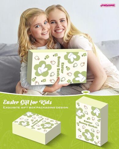 سلة عيد الفصح للأطفال - حقيبة منسوجة على شكل أرنب وردي لطيف للفتيات، سلال عيد الفصح الكبيرة المخصصة، تخزين متين لصيد البيض للأولاد الصغار والرضع، تتضمن الرافية والقلم المحايد واسم الفيلكرو in Kuwait