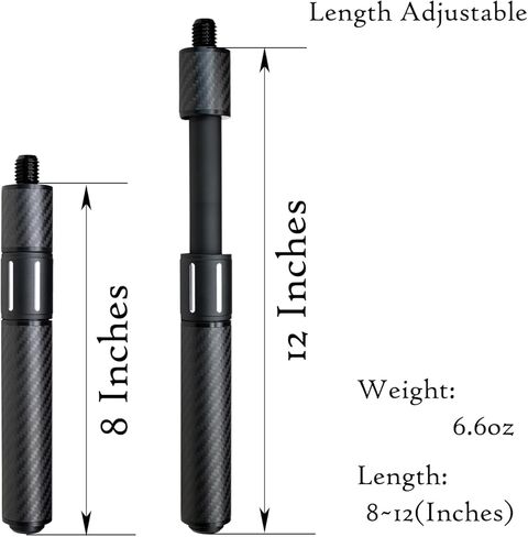 CUEDESG Carbon Fiber Pool Cue Extension,Length Adjustable(8~12 Inches) in Kuwait