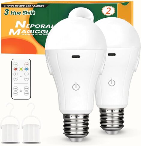 Neporal 9W Amber Light Bulbs with Remote, 3 Color Dimmable Full Spectrum Warm Light Bulbs, Blue Light Blocking, 4 Level Timing, Dim Light Bulbs 60W Equivalent for Bedroom, Nursery, Sleep in Saudi Arabia