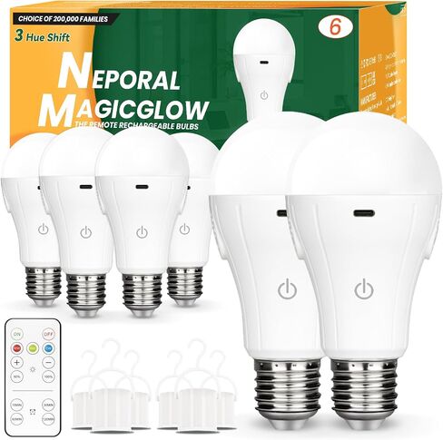 Neporal 9W Amber Light Bulbs with Remote, 3 Color Dimmable Full Spectrum Warm Light Bulbs, Blue Light Blocking, 4 Level Timing, Dim Light Bulbs 60W Equivalent for Bedroom, Nursery, Sleep in Saudi Arabia