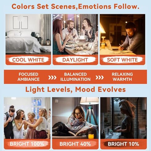 Neporal 9W Amber Light Bulbs with Remote, 3 Color Dimmable Full Spectrum Warm Light Bulbs, Blue Light Blocking, 4 Level Timing, Dim Light Bulbs 60W Equivalent for Bedroom, Nursery, Sleep in Saudi Arabia
