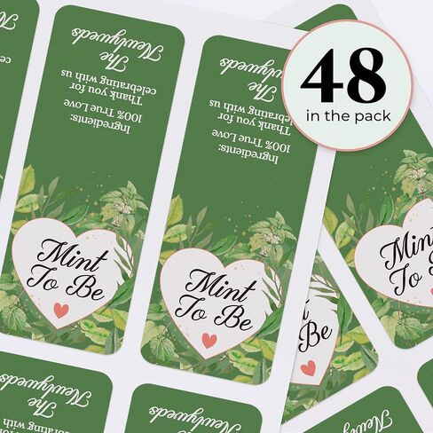 XOXOKristen 48 PCS Greenery Stickers for Tic Tac Wedding Favors, Mint to be Labels for box of tic tacs, Bulk Wedding stickers party favors with Thank you for celebrating with us print - LABELS only in Kuwait