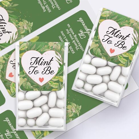 XOXOKristen 48 PCS Greenery Stickers for Tic Tac Wedding Favors, Mint to be Labels for box of tic tacs, Bulk Wedding stickers party favors with Thank you for celebrating with us print - LABELS only in Kuwait