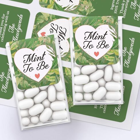 XOXOKristen 48 PCS Greenery Stickers for Tic Tac Wedding Favors, Mint to be Labels for box of tic tacs, Bulk Wedding stickers party favors with Thank you for celebrating with us print - LABELS only in Kuwait
