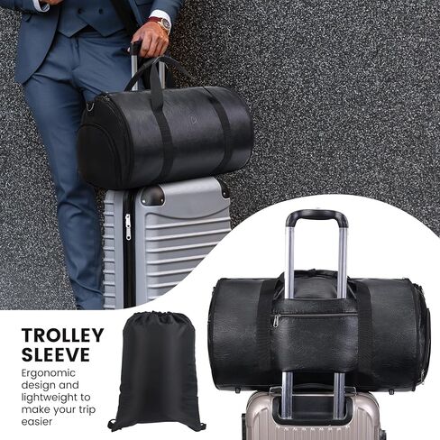 HDKJDPG حقيبة ملابس سفر نصف يوم للسفر. حقيبة ملابس قابلة للطي من Travelher. حقيبة ملابس قابلة للطي للسفر مع حزام الكتف وحقيبة غسيل مقصورة الأحذية in Kuwait