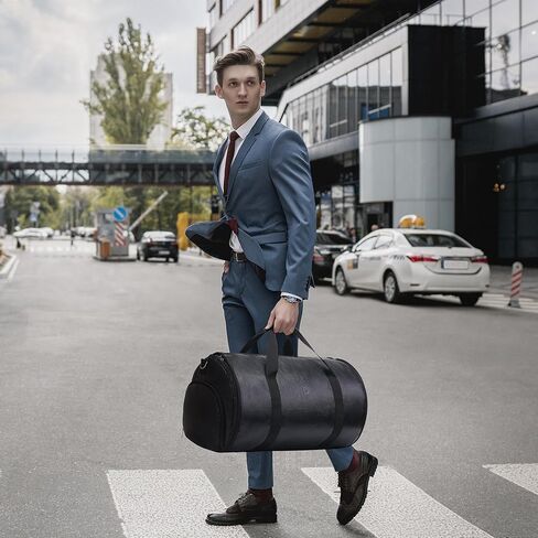 HDKJDPG حقيبة ملابس سفر نصف يوم للسفر. حقيبة ملابس قابلة للطي من Travelher. حقيبة ملابس قابلة للطي للسفر مع حزام الكتف وحقيبة غسيل مقصورة الأحذية in Kuwait