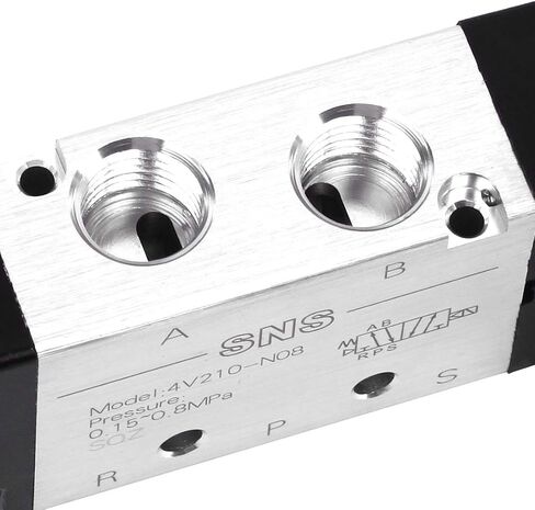 SNS هوائي الملف اللولبي صمام 1/4 ''NPT DC12V مدخل ملف واحد الطيار تعمل الكهربائية 5 طريقة/2 موقف 4V210-N08 in Kuwait
