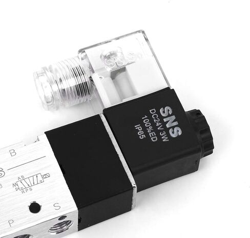 SNS هوائي الملف اللولبي صمام 1/4 ''NPT DC12V مدخل ملف واحد الطيار تعمل الكهربائية 5 طريقة/2 موقف 4V210-N08 in Kuwait