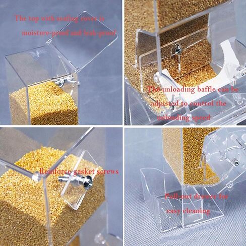 Automatic Bird Seed Feeder with Perch, Acrylic Transparent Parrot Foraging Feeders Cage Accessories for Small and Medium Parrots Parakeets Cockatiels Lovebirds in Saudi Arabia