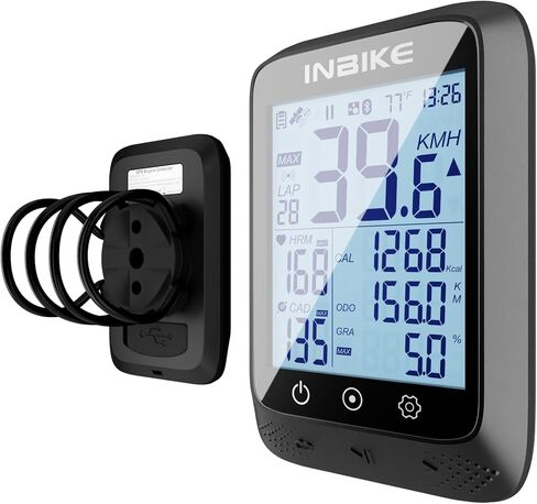 INBIKE ANT+ Bike Computer GPS Wireless with Bluetooth, IPX7 Waterproof Cycling Computer for Biking, Bicycle Speedometer Odometer with Auto Backlight in Saudi Arabia