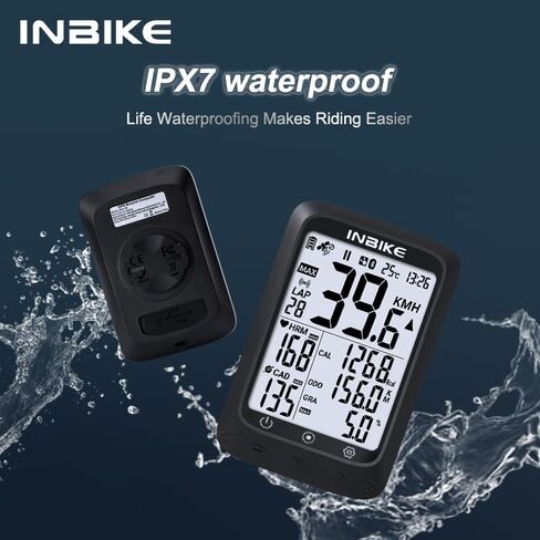 INBIKE ANT+ Bike Computer GPS Wireless with Bluetooth, IPX7 Waterproof Cycling Computer for Biking, Bicycle Speedometer Odometer with Auto Backlight in Saudi Arabia