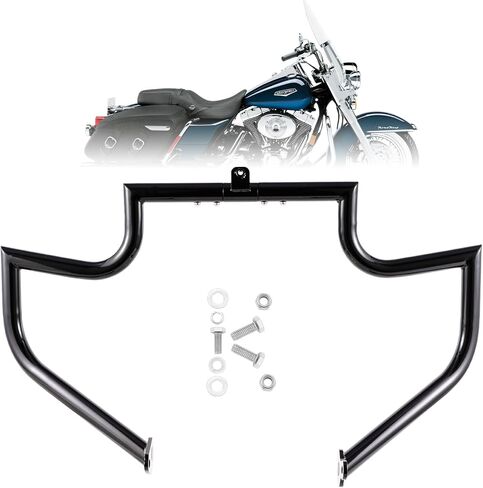 Kinglemc Gloss Black Crash Bar Engine Guard Highway Bar for Harley Davidson Touring Road Glide Road King Street Glide Electra Glide CVO and Trike Models (Fit for Touring 1997-2008) in Saudi Arabia
