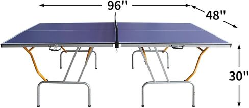 طاولة بينج بونج قابلة للطي بطول 8 أقدام من ميسكوس - مجموعة تنس طاولة محمولة متوسطة الحجم مع شبكة ومجدافين و3 كرات للعب الداخلي والخارجي in Kuwait