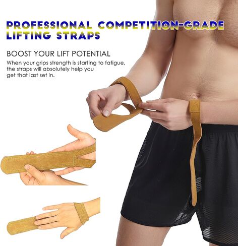 أحزمة معصم جلدية فاخرة لرفع الأثقال من HiRui لرفع الأثقال وكمال الأجسام ورفع الأثقال وتدريبات القوة - تقلل من الانزلاق أقصى دعم لقبضة اليد للرجال والنساء، قطعتان in Kuwait