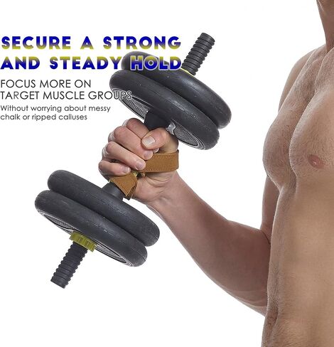 أحزمة معصم جلدية فاخرة لرفع الأثقال من HiRui لرفع الأثقال وكمال الأجسام ورفع الأثقال وتدريبات القوة - تقلل من الانزلاق أقصى دعم لقبضة اليد للرجال والنساء، قطعتان in Kuwait