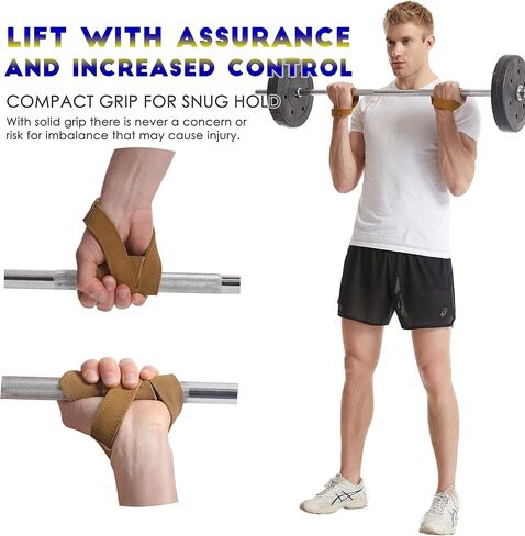 أحزمة معصم جلدية فاخرة لرفع الأثقال من HiRui لرفع الأثقال وكمال الأجسام ورفع الأثقال وتدريبات القوة - تقلل من الانزلاق أقصى دعم لقبضة اليد للرجال والنساء، قطعتان in Kuwait
