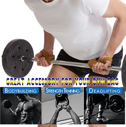 أحزمة معصم جلدية فاخرة لرفع الأثقال من HiRui لرفع الأثقال وكمال الأجسام ورفع الأثقال وتدريبات القوة - تقلل من الانزلاق أقصى دعم لقبضة اليد للرجال والنساء، قطعتان in Kuwait