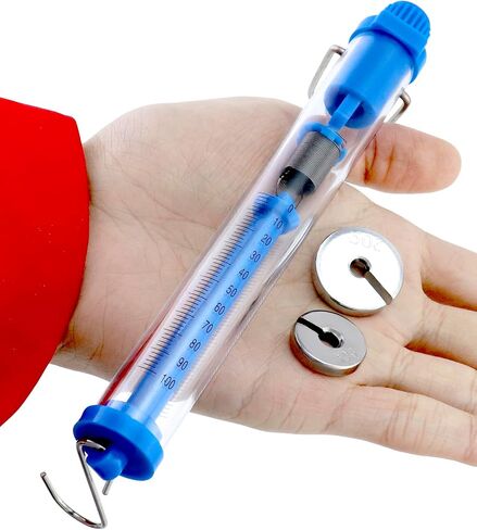 QWORK 2 Pcs 250G Slotted Weight Set, 13 Weights with Hanger + 5 Pcs Plastic Tubular Spring Scale - 1N, 5N, 10N, 20N, 30N Capacity, Grams & Newton Calibration in Saudi Arabia