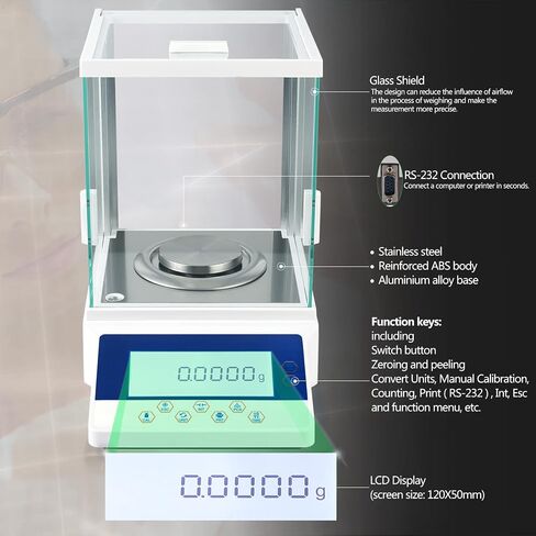 0.001g 1mg 200g Laboratory Analytical Scientific Electronic Balance Scale 0.001g Scientific Scale LCD Display with RS232 for Laboratory, Pharmacy, Jewelry Store, Schools, Chemical Plant etc. in Saudi Arabia