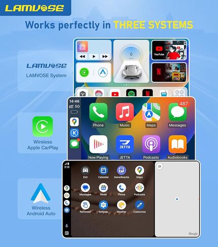 Magic Box، محول CarPlay اللاسلكي للسيارة المزود ببطاقة Google/TF&SIM/Tiktok/NetfIix/YouTube، مثالي لمحول Apple/Android CarPlay اللاسلكي لسيارات CarPlay السلكية من عام 2016 in Kuwait