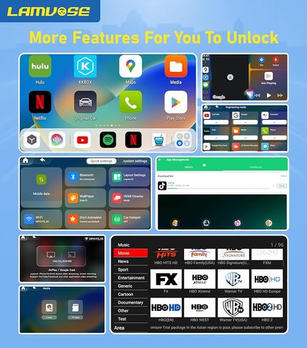 Magic Box، محول CarPlay اللاسلكي للسيارة المزود ببطاقة Google/TF&SIM/Tiktok/NetfIix/YouTube، مثالي لمحول Apple/Android CarPlay اللاسلكي لسيارات CarPlay السلكية من عام 2016 in Kuwait